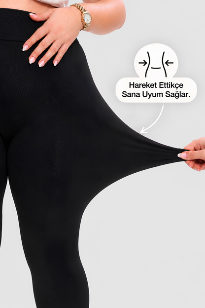 Pefili ''CurveFlex'' Büyük Beden Kışlık Dikişsiz Tayt