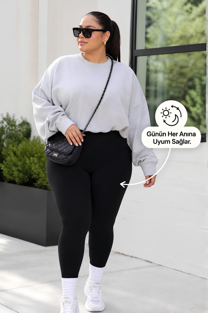 Pefili ''CurveFlex'' Büyük Beden Kışlık Dikişsiz Tayt